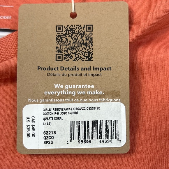 Patagonia NWT Girls Size 12 / Large Logo T-Shirt Tee - Picture 5 of 6